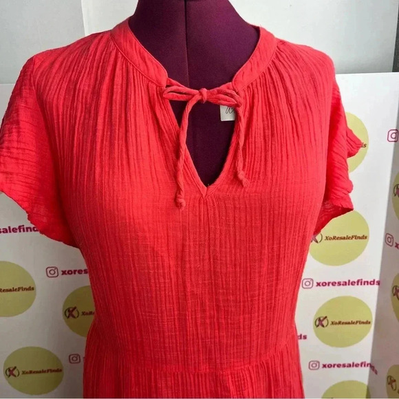 Style & Co Cotton Gauze Tie-Neck Tiered Dress - Picture 3 of 6
